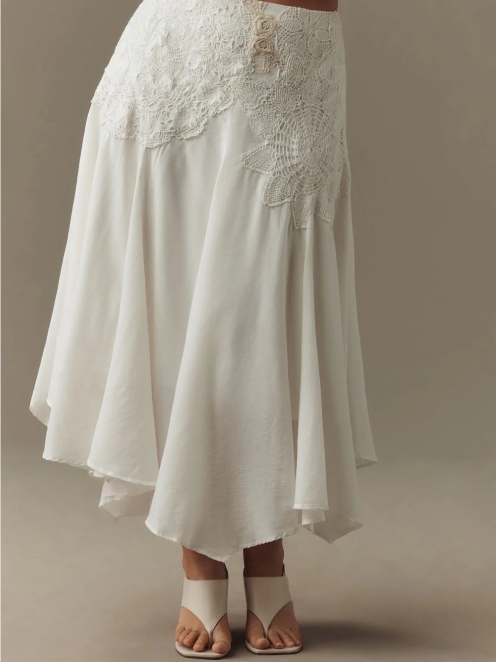 By Anthropologie Crafted Crochet Midi Skirt